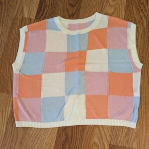 Colorful Checkered Women's Top